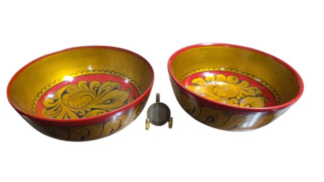 Bowls grandes soviéticos de madeira, ainda selados, feitos a mão (valor unitário)