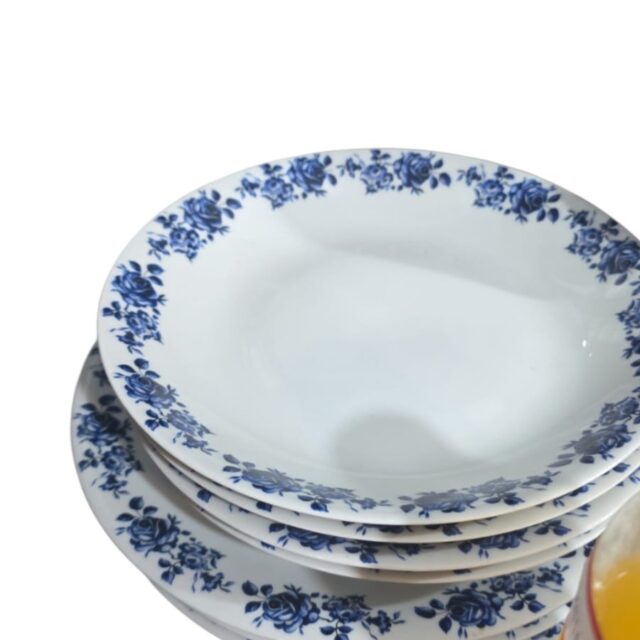 Pratos fundos e rasos porcelana Renner, motivos florais