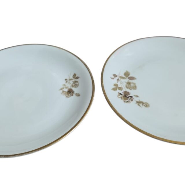 Par de pratos de sobremesa porcelana Renner