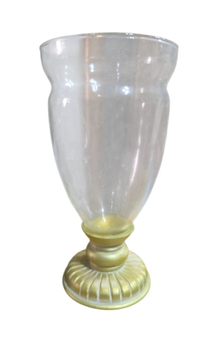 Belíssima floreira artesanal de vidro