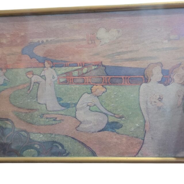 Reprodução em formato impresso da pintura "Abril" (Avril), criada em 1892 pelo artista francês Maurice Denis