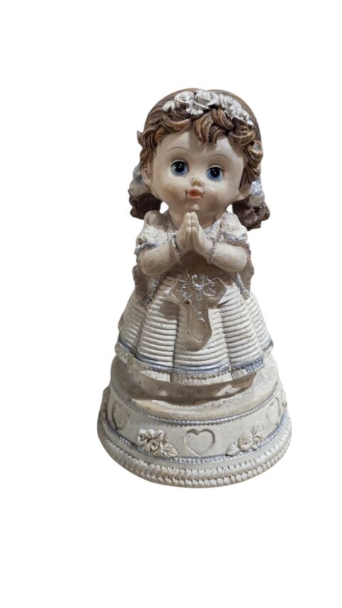 Daminha religiosa em resina