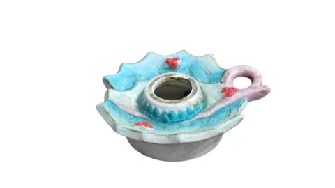 Castiçal palmatória em porcelana fosca