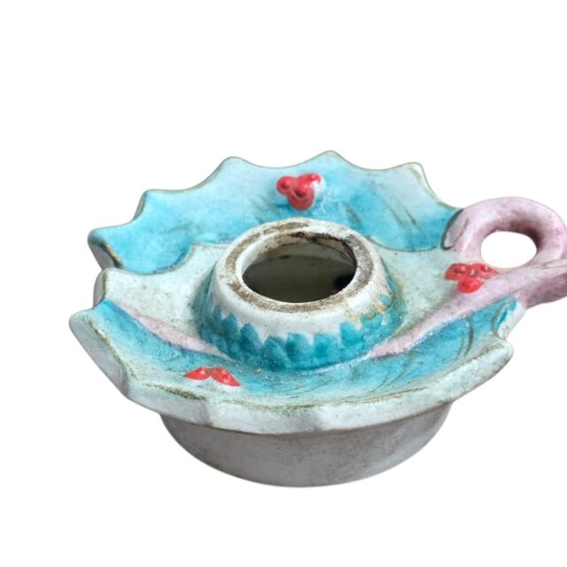 Castiçal palmatória em porcelana fosca