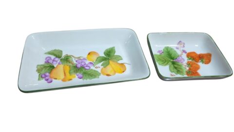 Par de travessas de porcelana pintadas a mão